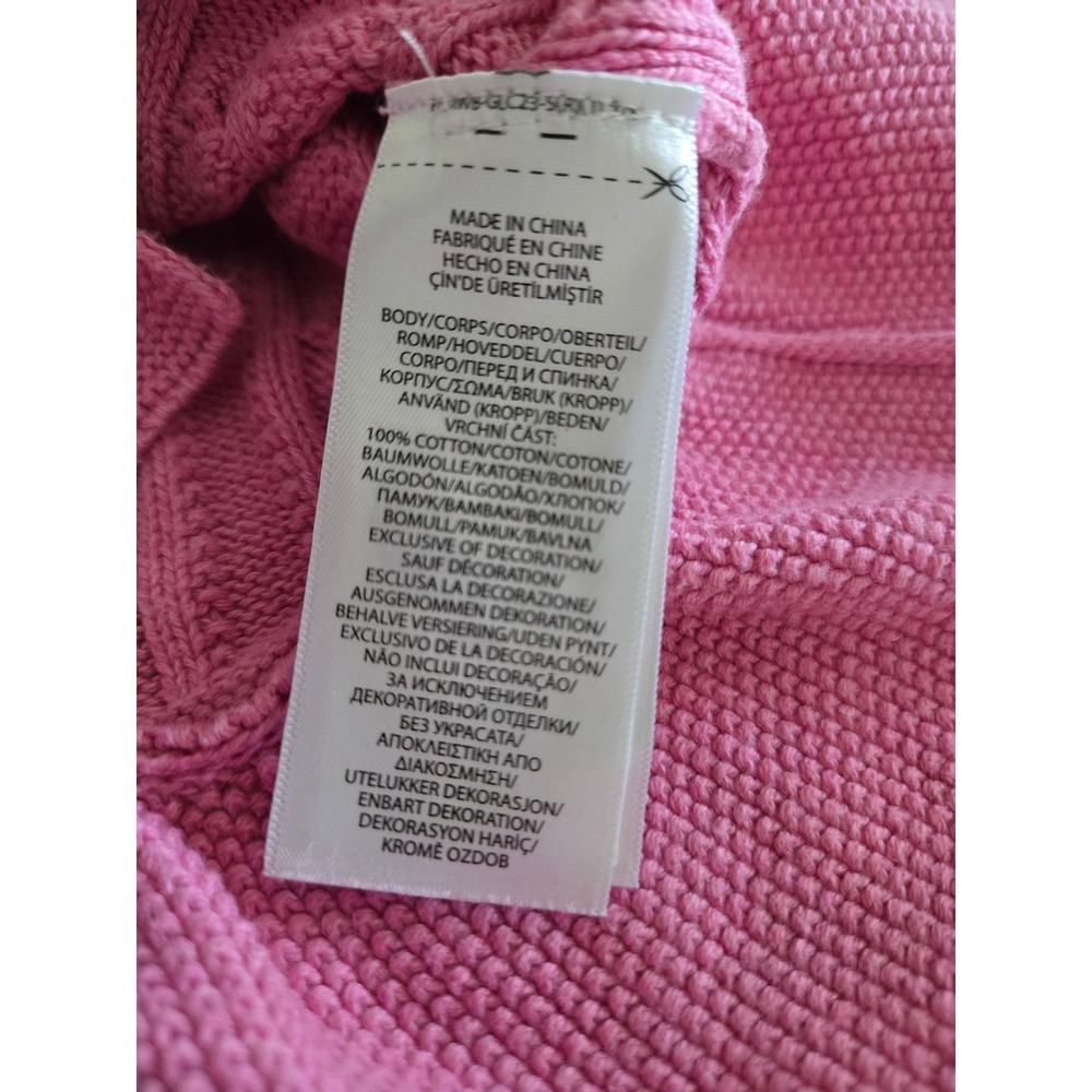 Polo Ralph Lauren Girls 8-10 Cardigan Pink Cable Knit Peplum Ruffle Sweater - Picture 5 of 7
